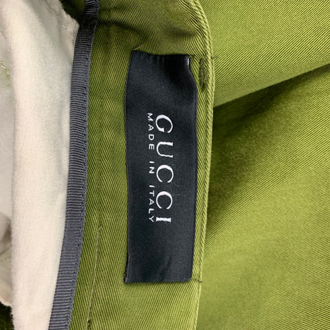 GUCCI Size 28 Green Cotton Zip Fly Casual Pants