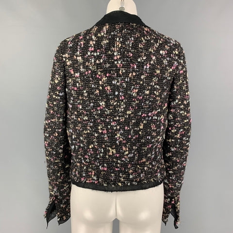 CHANEL B2619 04A Talla 4 Chaqueta con frente abierto bouclé multicolor negro