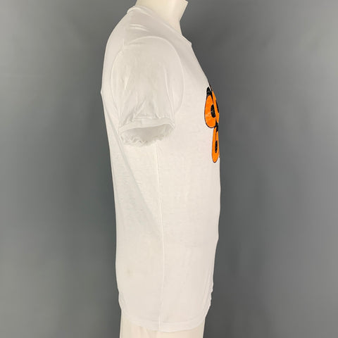 DSQUARED2 Size XL White Caten Bros Graphic Cotton T-shirt