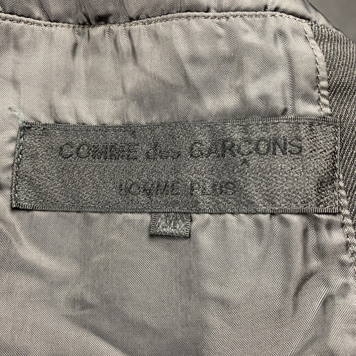 COMME des GARCONS HOMME PLUS Size M Black Linen / Polyester Peak Lapel Double Breasted Jacket