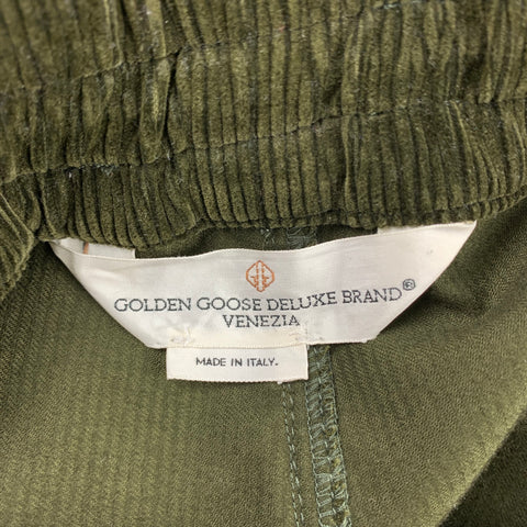 GOLDEN GOOSE Size M Olive Corduroy Cotton Elastic Waistband Casual Pants