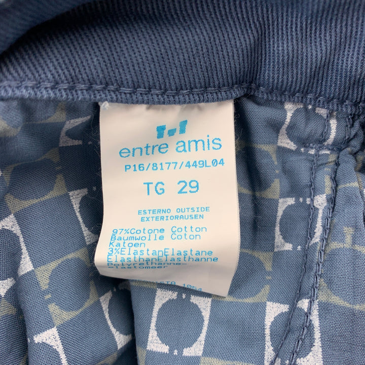 ENTRE AMIS Size 29 Blue Distressed Cotton Jean Cut Casual Pants