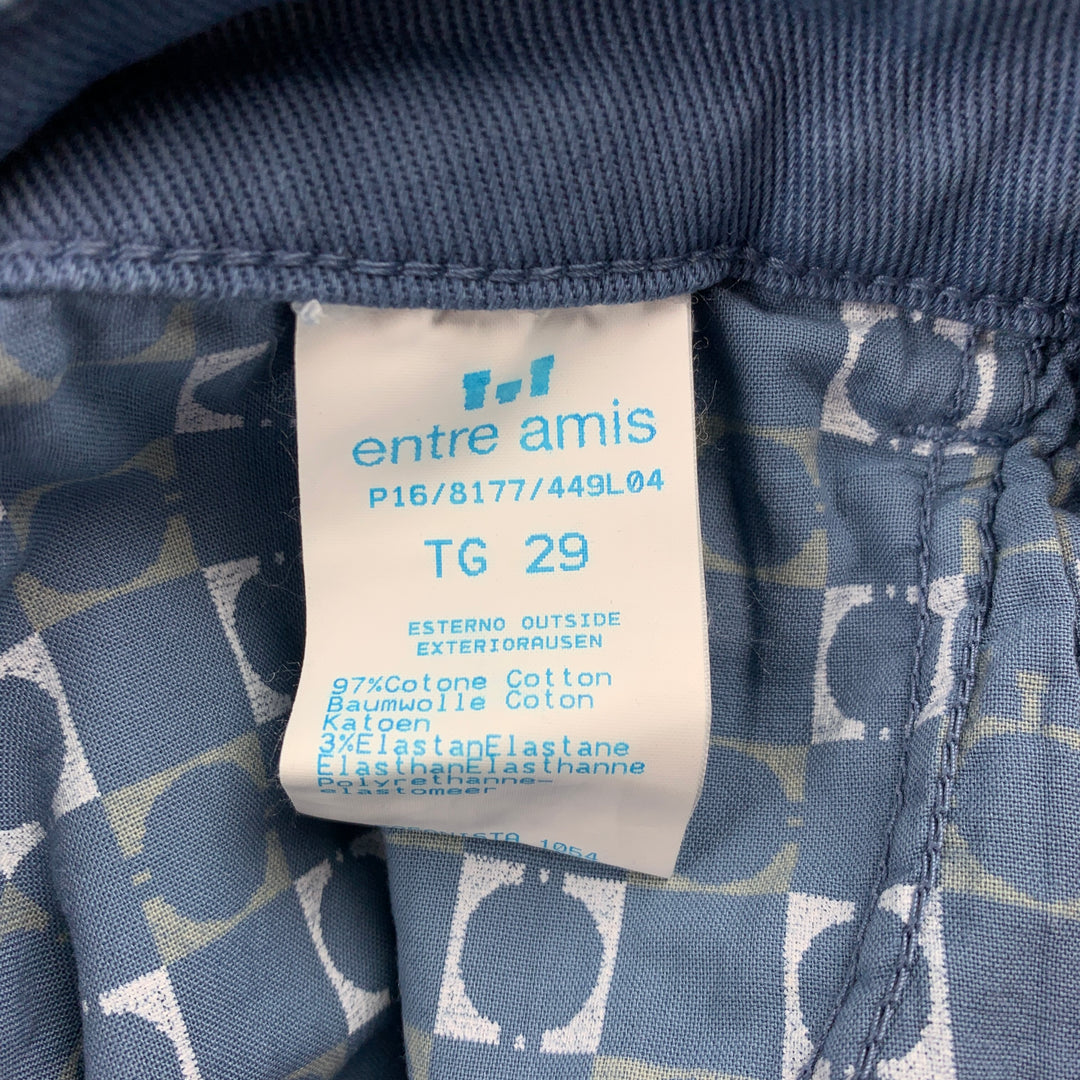 ENTRE AMIS Taille 29 Pantalon décontracté coupe jean en coton vieilli bleu