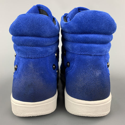 JUST CAVALLI Taille 10,5 Baskets montantes bleu royal matelassées