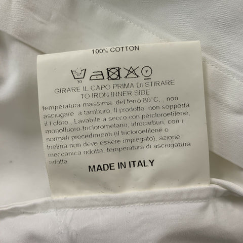 GOLDEN GOOSE Size M White Solid Cotton Hidden Placket Long Sleeve Shirt