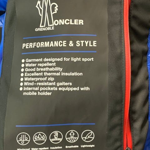MONCLER GRENOBLE  Size XL Red Corduroy Cotton Hooded Jacket