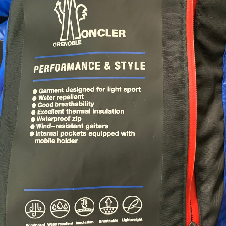 MONCLER GRENOBLE  Size XL Red Corduroy Cotton Hooded Jacket