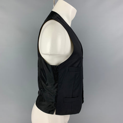 GIORGIO ARMANI Size 40 Black Wool Cashmere Buttoned Vest
