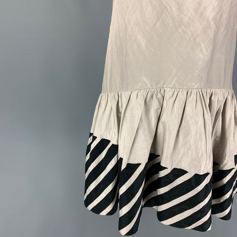 STELLA McCARTNEY Taille 6 Robe sans manches en cupro en coton noir beige