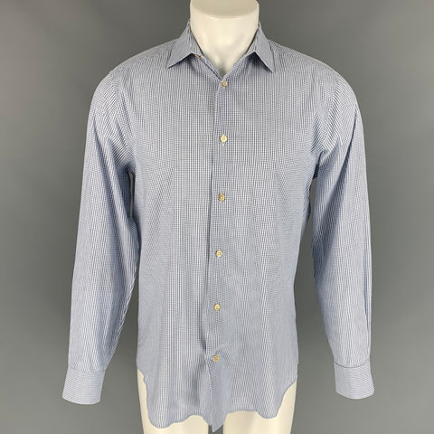 PAUL SMITH Size M Blue & White Checkered Cotton Button Down Long Sleeve Shirt