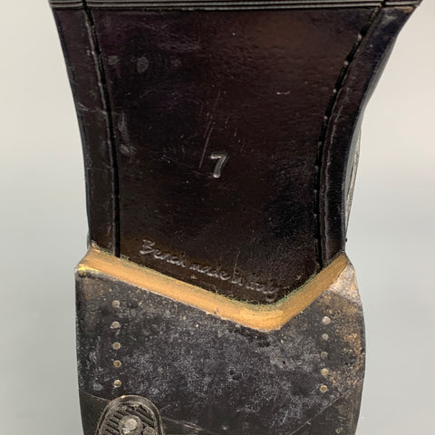 JUSTIN DEAKIN Size 7 Black Leather Double Buckle Ankle Boots