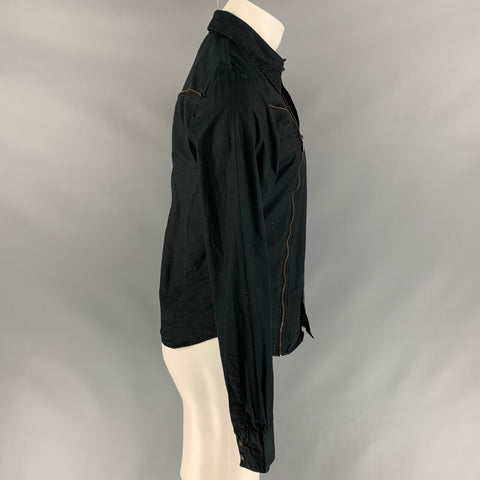 VERSACE JEANS COUTURE Size M Black Cotton Button Up Long Sleeve Shirt