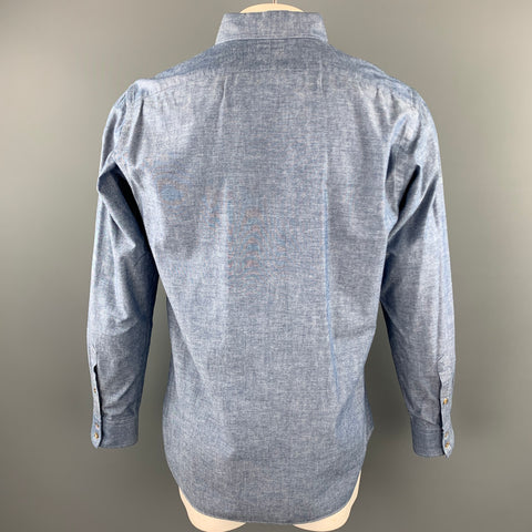 HAMILTON Size XL Blue Chambray Button Down Long Sleeve Shirt
