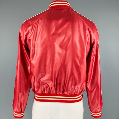CELINE Size 44 Red Polyester Bomber Jacket