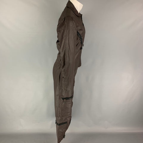 PATRIK ERVELL FW11 Size S Brown Coated Canvas Jumpsuit