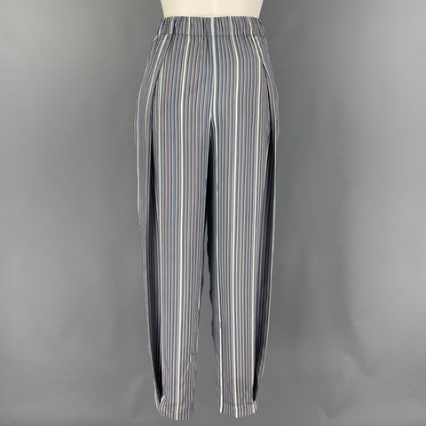 LOEWE Talla 2 Conjunto asimétrico de rayas de seda gris blanco azul