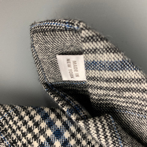 TAYLOR STITCH Grey Navy Plaid Wool Tie