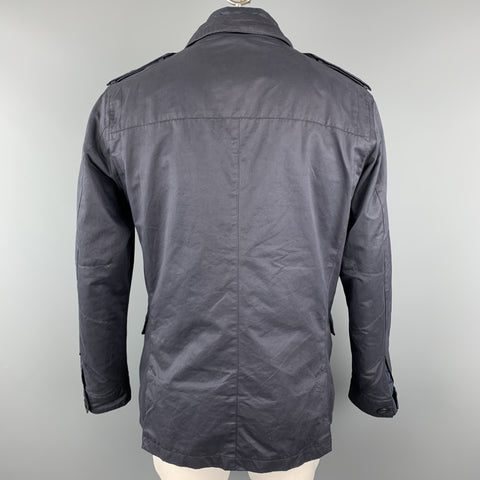 Z ZEGNA SPORT Size L Navy Waterproof Layered Military Jacket