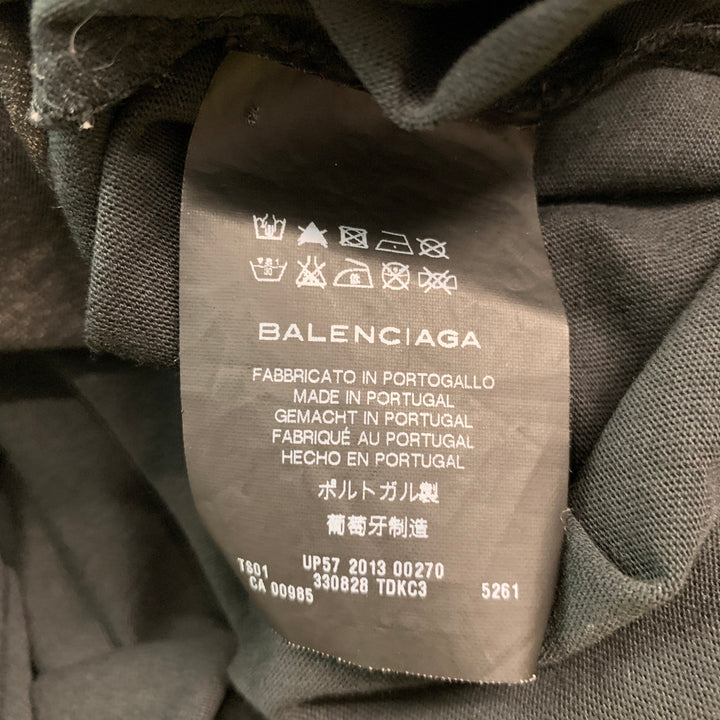 BALENCIAGA Size S Black Graphic Cotton Crew-Neck T-shirt