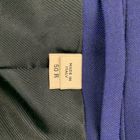 BURBERRY LONDON Size 40 Regular Royal Blue Black Wool Peak Lapel Sport Coat
