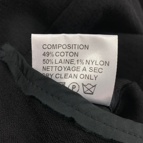 LANVIN Size 36 Black Cotton Wool Notch Lapel Sport Coat