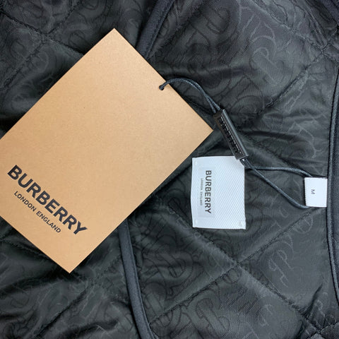 BURBERRY Size M Black & Gold Quilted Print Polyester Jacket
