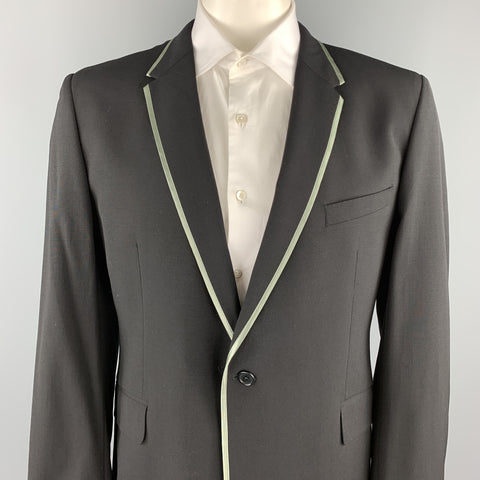 PAUL SMITH Size 46 Black Wool Notch Lapel Sport Coat