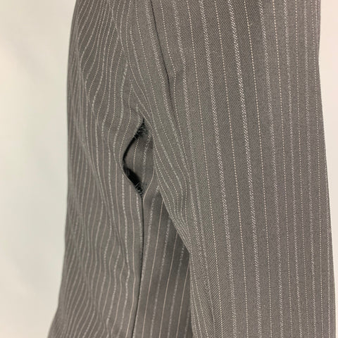 BURBERRY Taille 40 Manteau de sport à revers cranté en laine et coton à rayures noires et grises