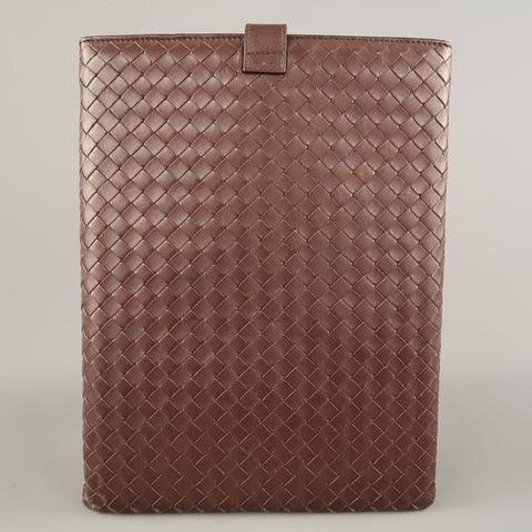 BOTTEGA VENETA Brown Intrecciato Woven Leather Ipad Tablet Case