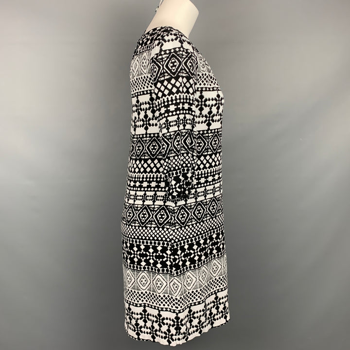 MOSSIMO Size XS Black & White Print Rayon A-line Dress