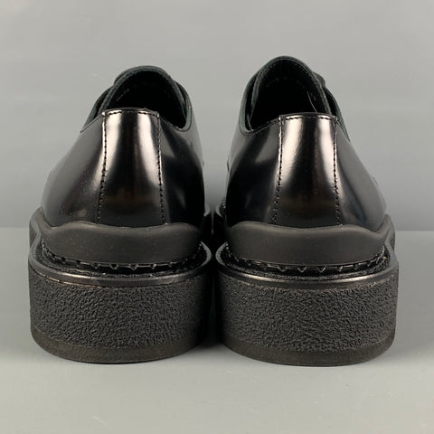 JOHN ELLIOTT Size 10 Black Leather Creeper Lace Up Shoes