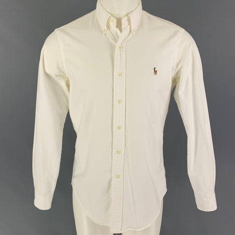 RALPH LAUREN Size S White Cotton Button Down Long Sleeve Shirt