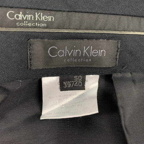 CALVIN KLEIN COLLECTION Size 40 Black Wool Tuxedo Suit