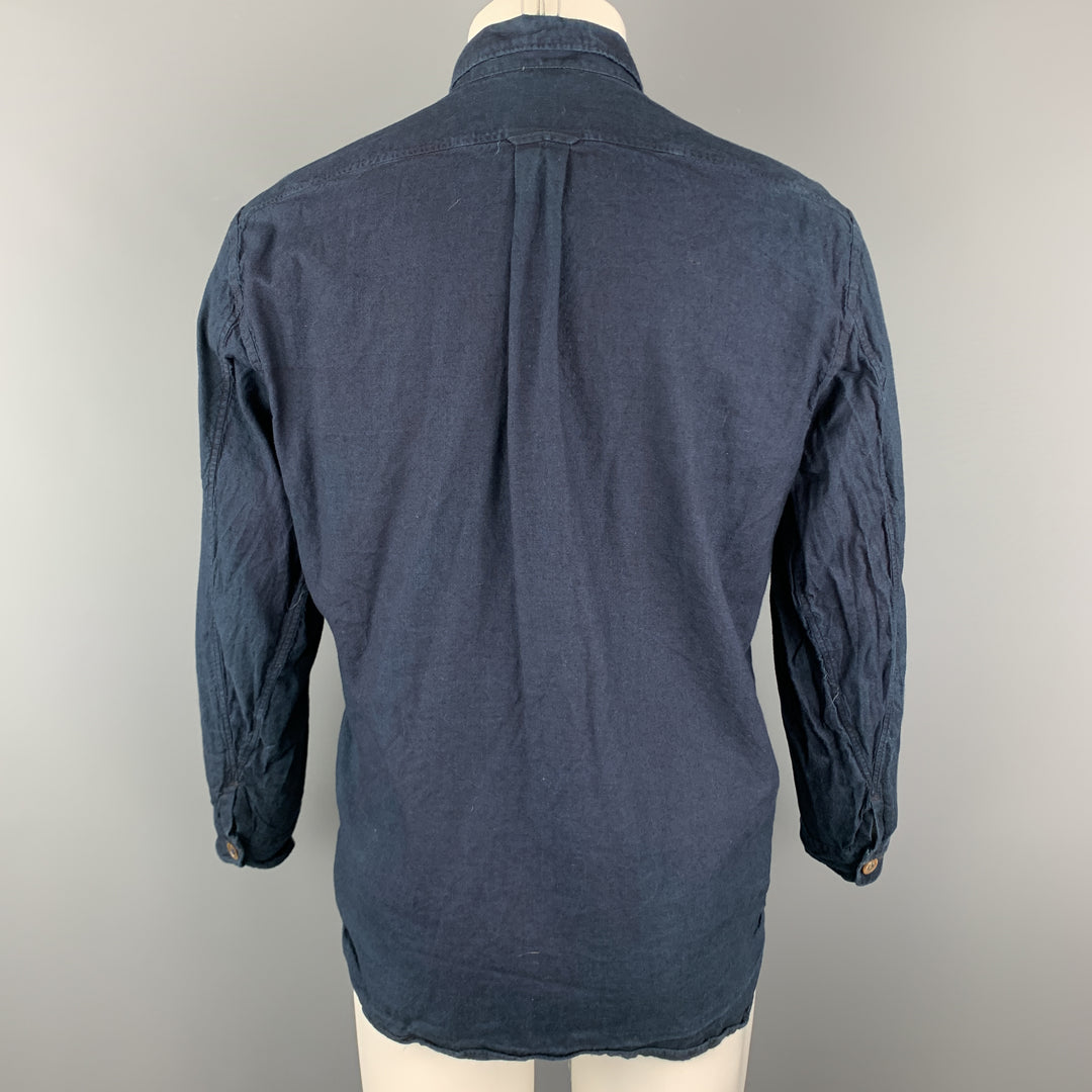 45rpm Size M Indigo Wash Dyed Cotton Button Down Long Sleeve Shirt