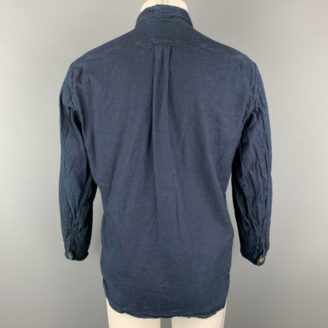 45rpm Size M Indigo Wash Dyed Cotton Button Down Long Sleeve Shirt
