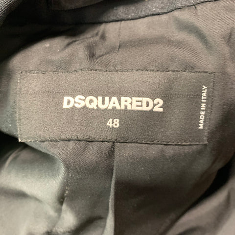 DSQUARED2 Size 38 Black Wool Silk Double Breasted Sport Coat