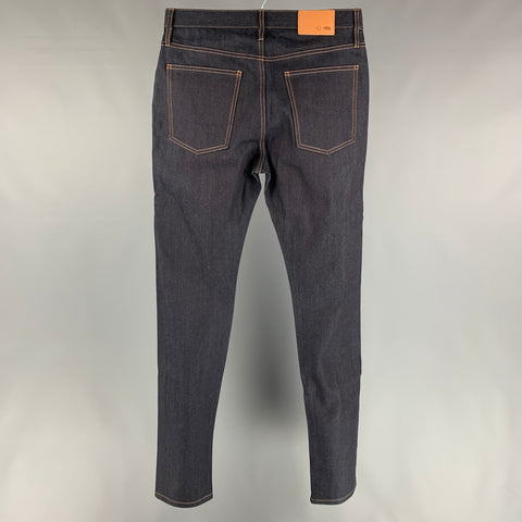 TAYLOR STITCH Size 32 Indigo Contrast Stitch Cotton / Polyester Slim Jeans