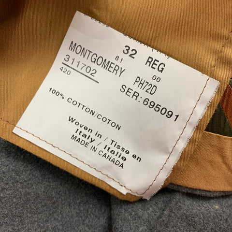 PHINEAS COLE Size 32 Grey Cotton Zip Fly Dress Pants