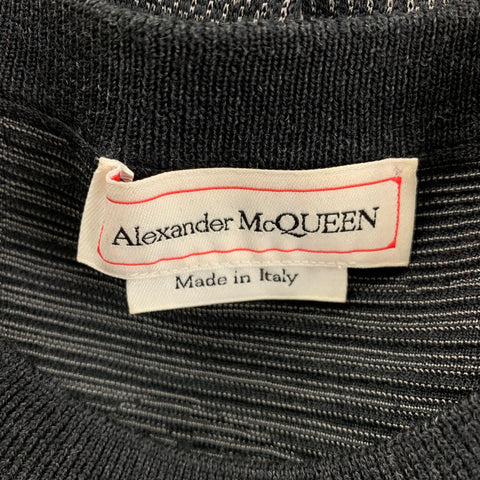 ALEXANDER MCQUEEN Size M Black Grey Knitted Wool Viscose Blend Pullover