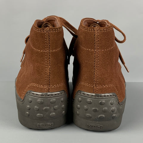 TOD'S Size 7 Brown Suede Chukka Lace Up Shoes
