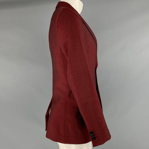 PS by PAUL SMITH Taille 36 Manteau de sport en laine et mohair bordeaux