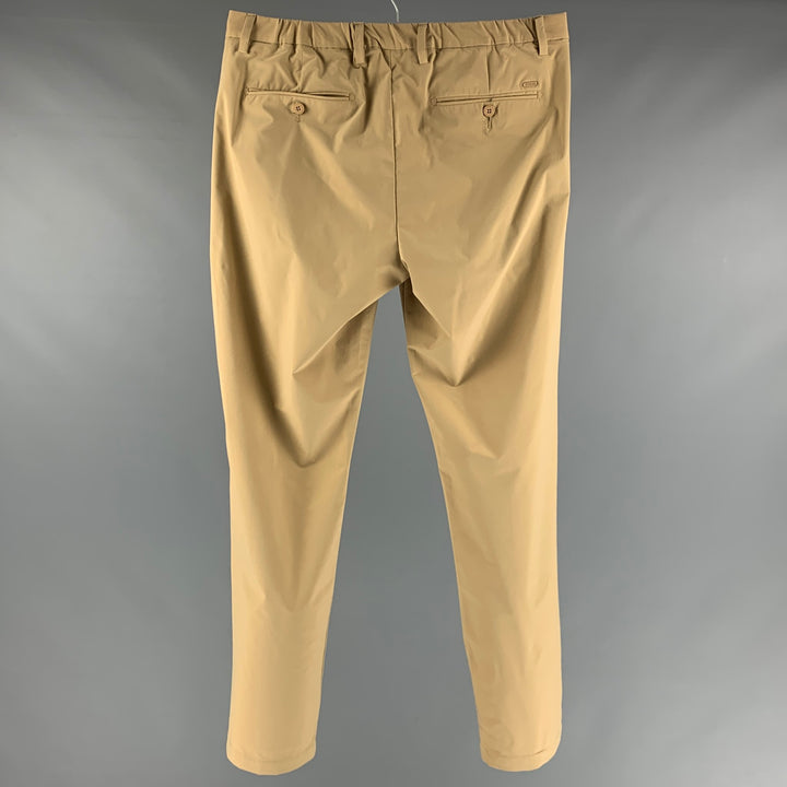 POLO by RALPH LAUREN Talla 33 Pantalones casuales de frente plano de poliéster beige