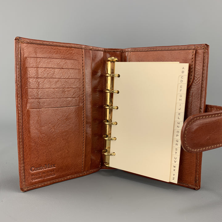 CONTE MAX Tan Leather Phone Contacts Book