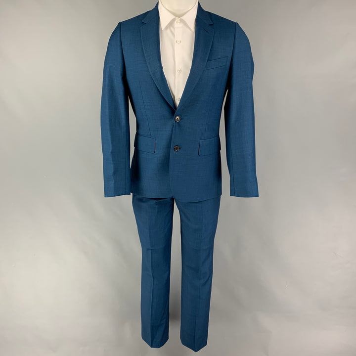 PAUL SMITH Size 36 Regular Blue Wool Notch Lapel Suit