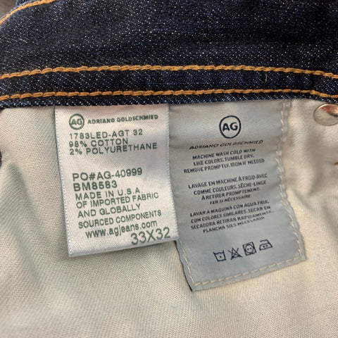 ADRIANO GOLDSCHMIED Size 33 Blue Cotton / Polyurethane Slim Jeans