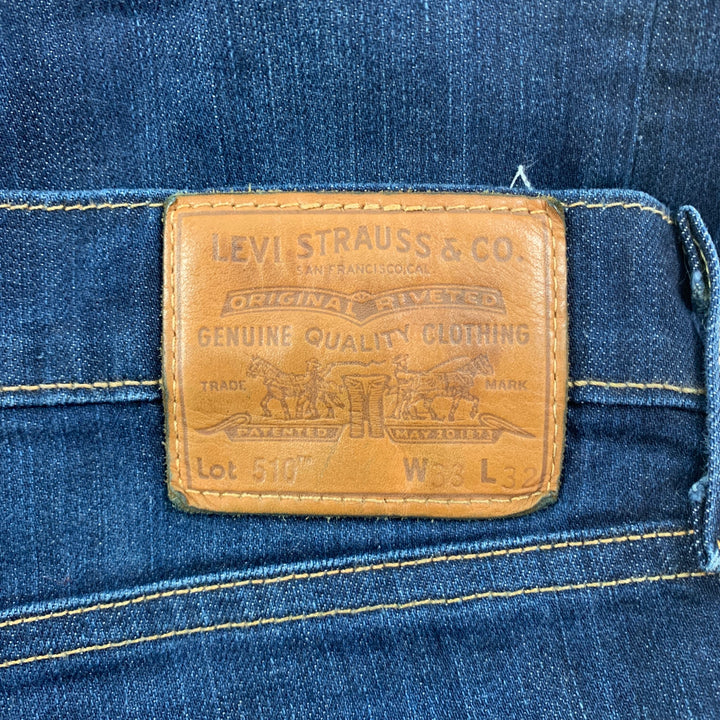 LEVI'S Size 33 Blue Washed Cotton Slim Jeans