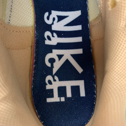 NIKE x SACAI Talla 7.5 Zapatillas de deporte de gamuza con materiales mixtos color tostado y azul marino