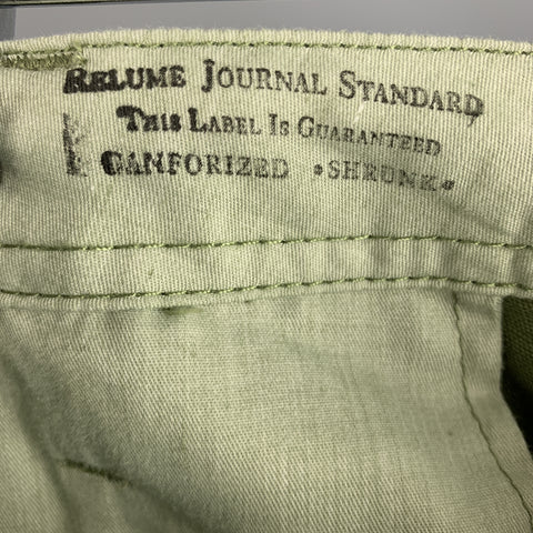 JOURNAL STANDARD Size L Olive Solid Cotton Zip Fly Casual Pants