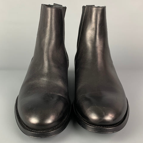 PAUL SMITH Botas Chelsea sin cordones de cuero negro talla 8