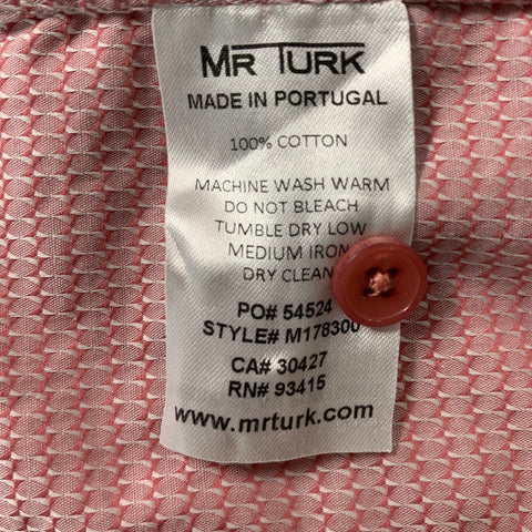 MR TURK Size XS Red Textured Cotton Patch Pocket Short Sleeve Shirt